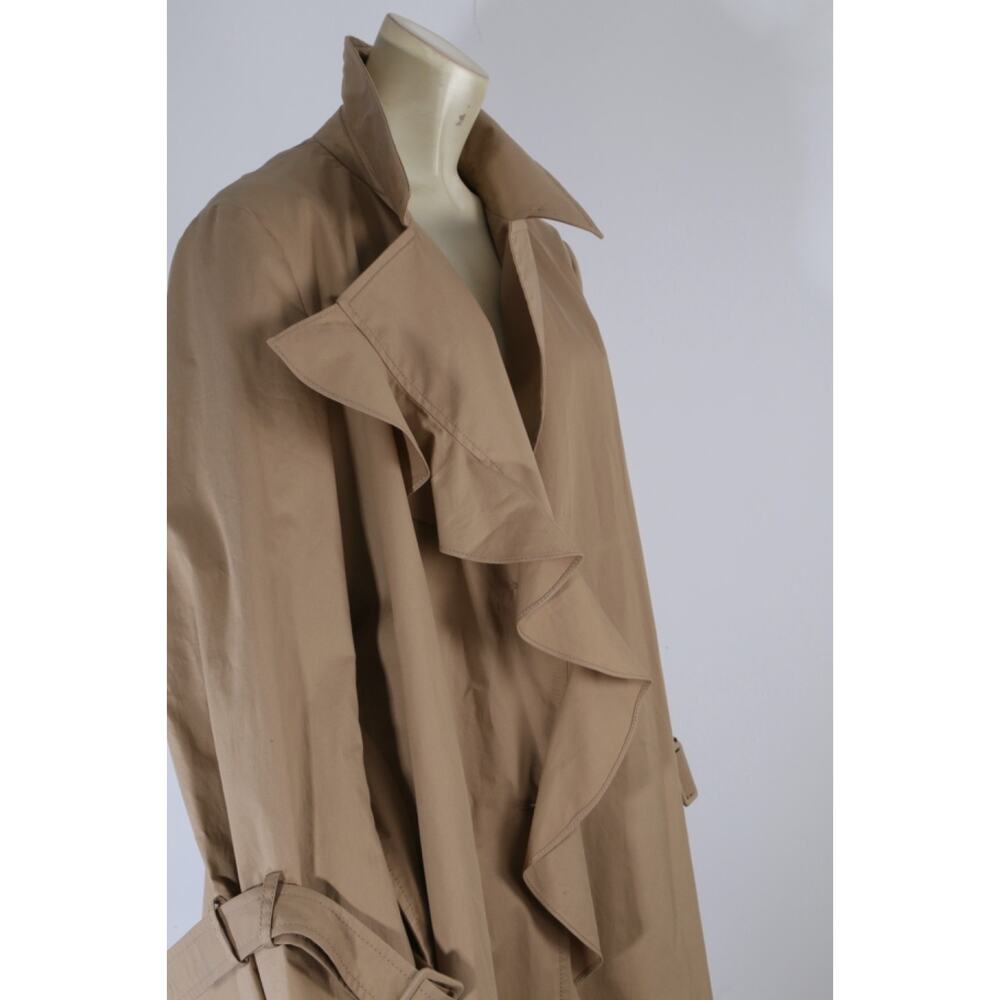 Stella McCartney Beige Cotton Long Belted Trench Winter Coat Womens Size 46 - Picture 9 of 16